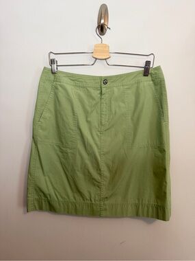 SO Blue Sigrid Olsen Light Olive Cotton Skirt